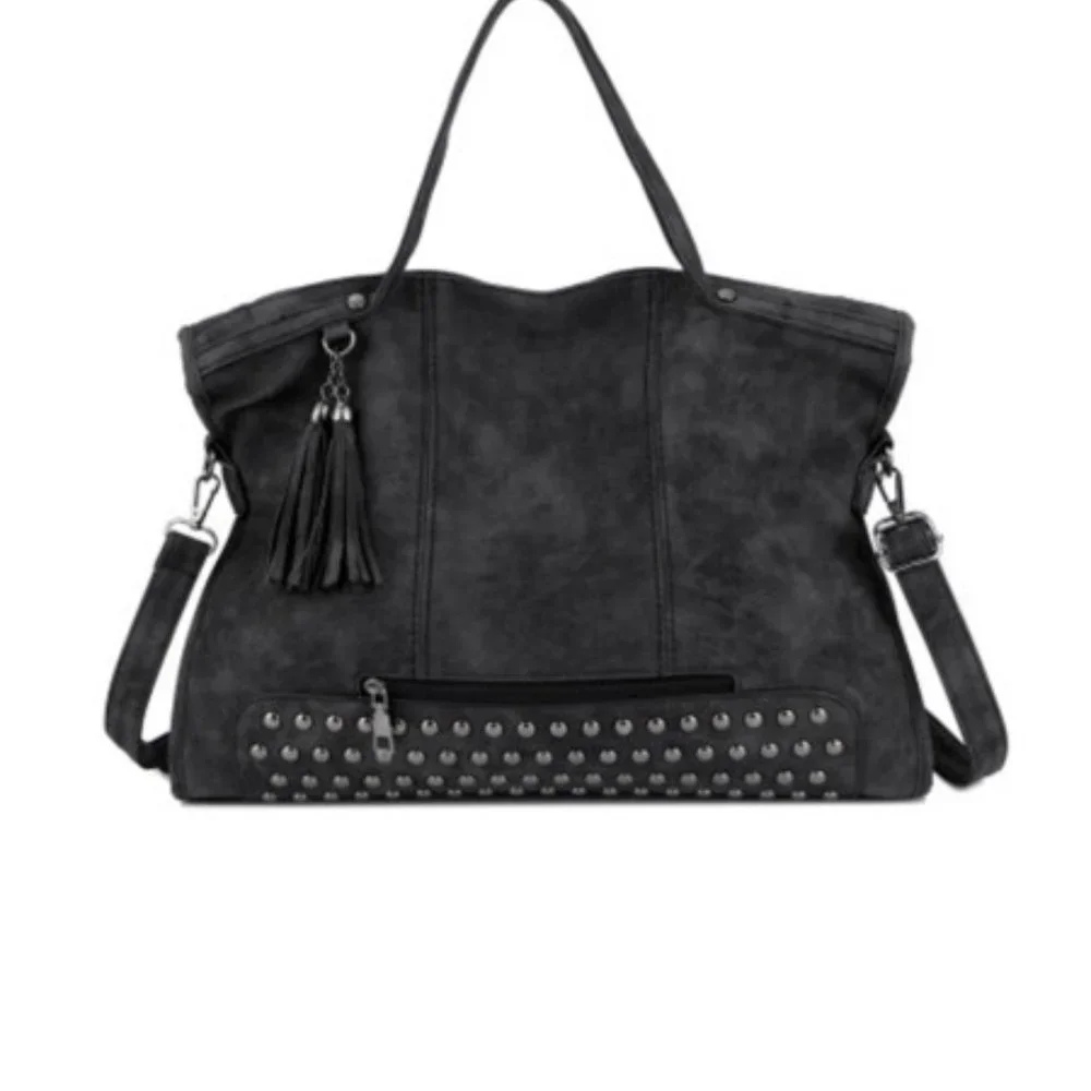 Black Vintage Studded Handbag - Picture 5 of 5
